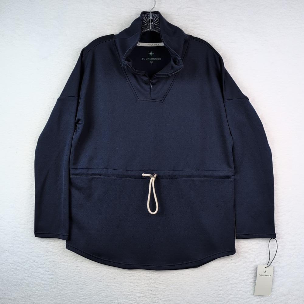 Tuckernuck Navy Pullover Half-Zip with Drawcord NWT